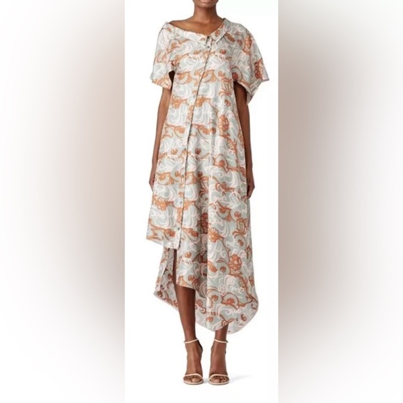 ADEAM- Floral Silk Shirtdress. Size M - Picture 2 of 11